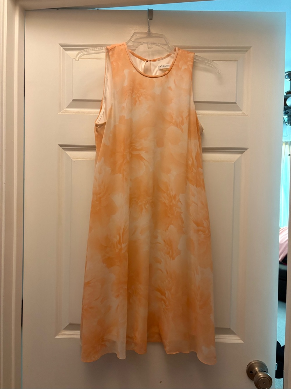 Calvin Klein Peach and White Floral Dress